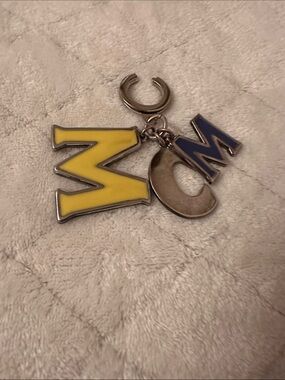 MCM Silver Letter Charm Keychain